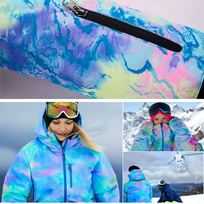 Новые лыжные костюмы женские модели корейских зимних лыжных шпона двухбортный