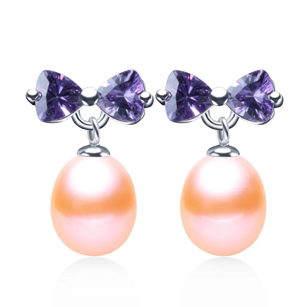 Женские блестящие серьги с натуральным пресноводным жемчугом 5