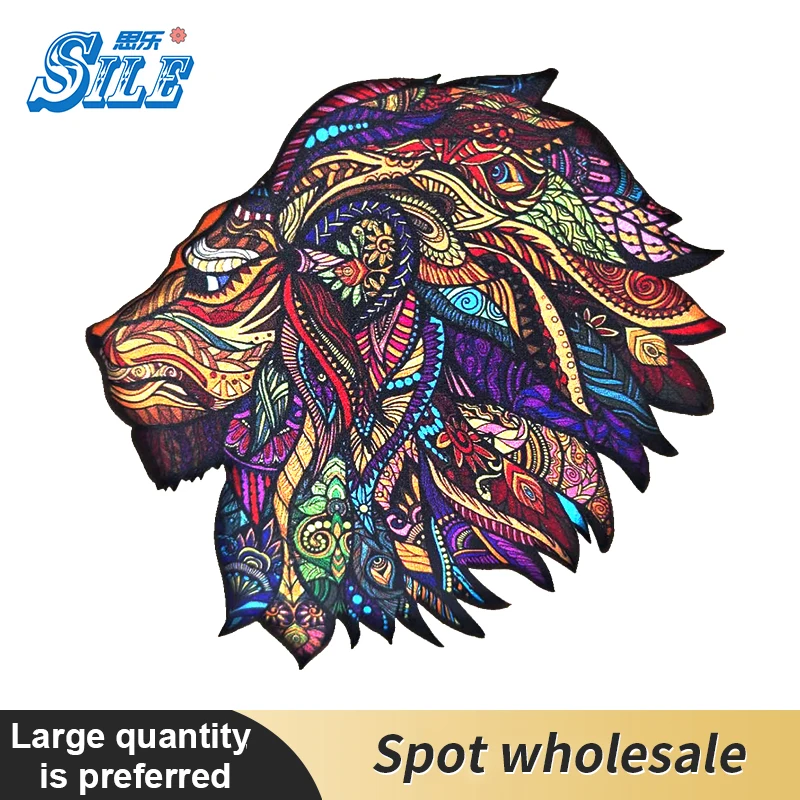 

Unique Lion Wooden Animal Puzzle Adults child 3D Wood DIY Crafts Animal Shaped Educational Jigsaw Toys Exquisite Gifts Christmas