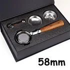 Бездонный портативный фильтр для кофе, эспрессо, деревянная или пластиковая ручка, фильтр 58 мм, кофейная корзина из нержавеющей стали для экспобара