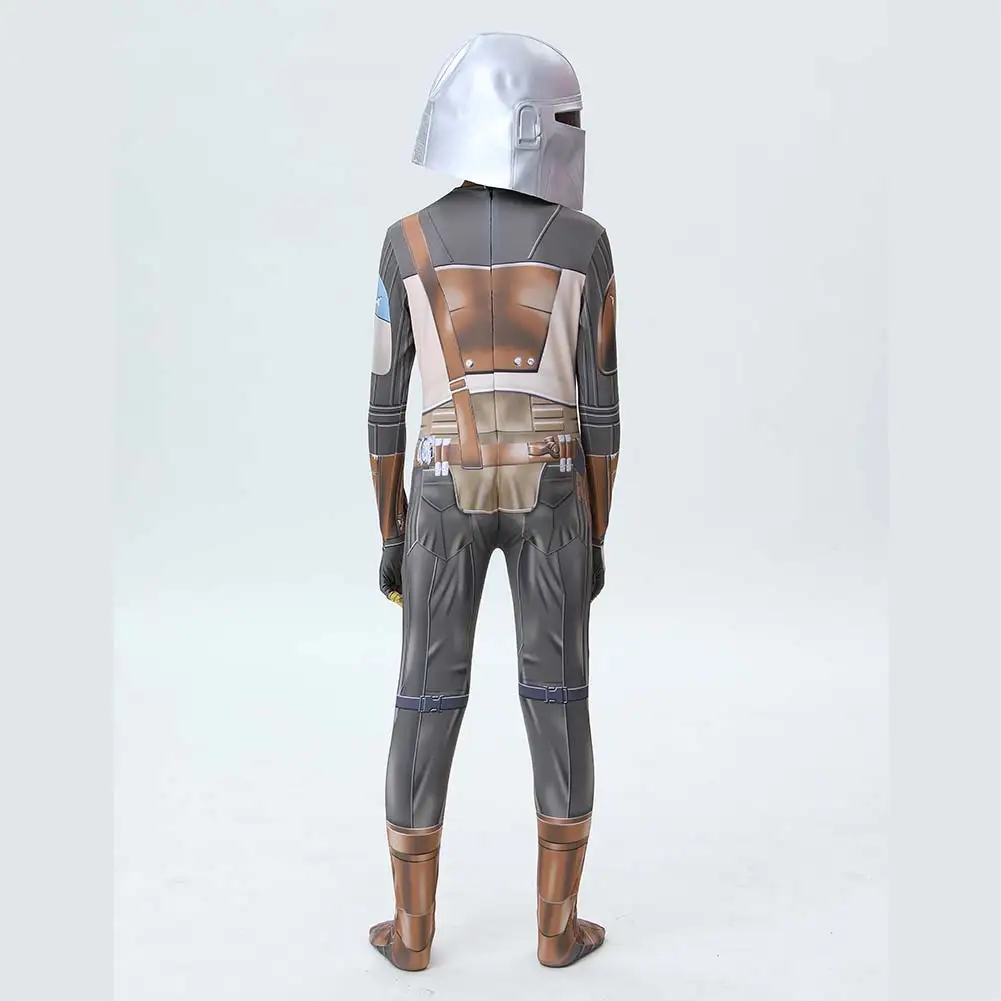 Детский костюм Мандалора для косплея комбинезон накидка наряд одежда Хэллоуина
