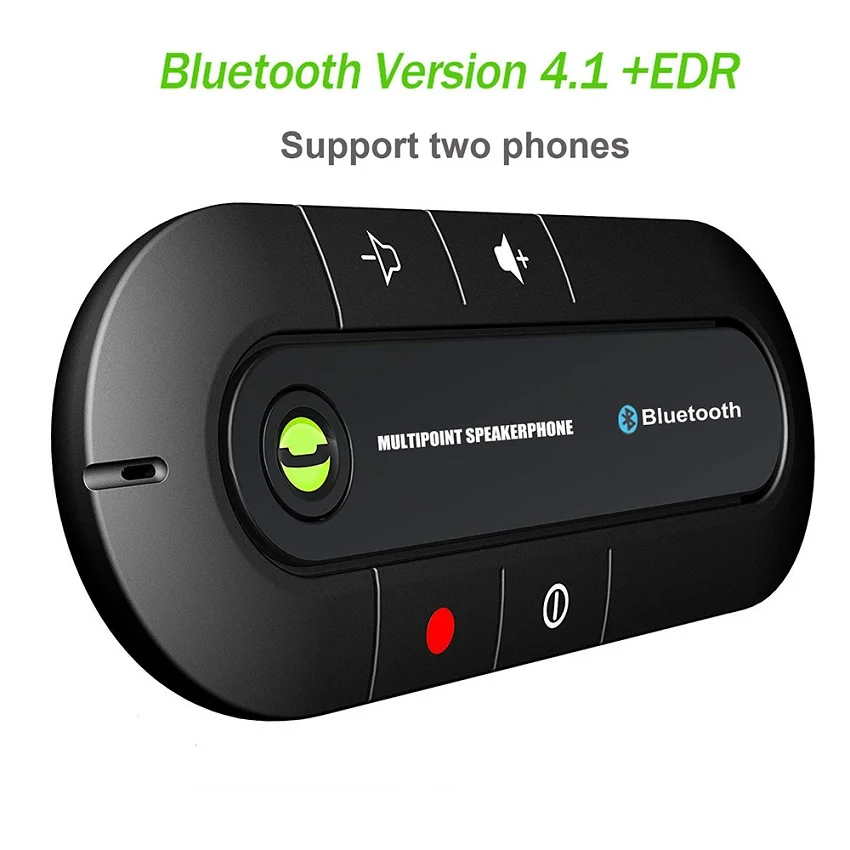 Автомобильный комплект громкой связи Bluetooth 4,1 приемник автомобильный Громкая связь солнцезащитный козырек аудио музыкальный плеер с зажимом для 2 телефонов одновременно