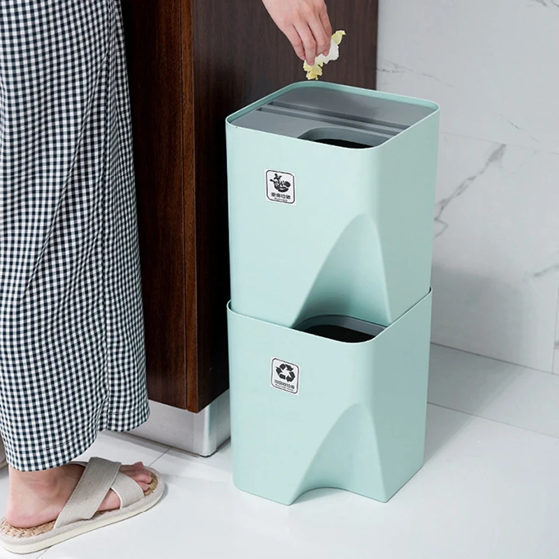 1 шт. мусорное ведро с наборный сортировки бытовой сухой и влажной разделения по
