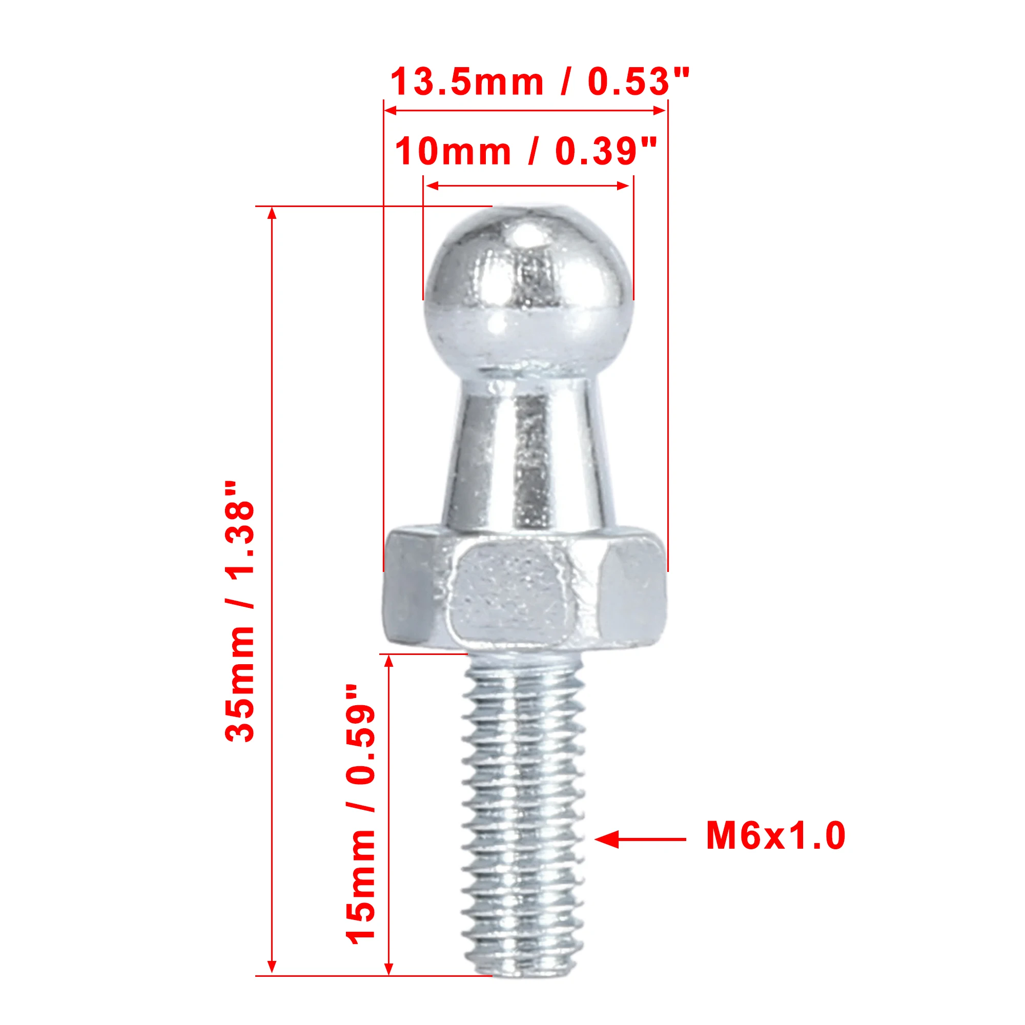 X Autohaux 2pcs 10mm M6 M8 Universal Boot Bonnet Lift Support Gas Strut End Fitting Ball Pin Joint Valve Spring Holders Accessor |