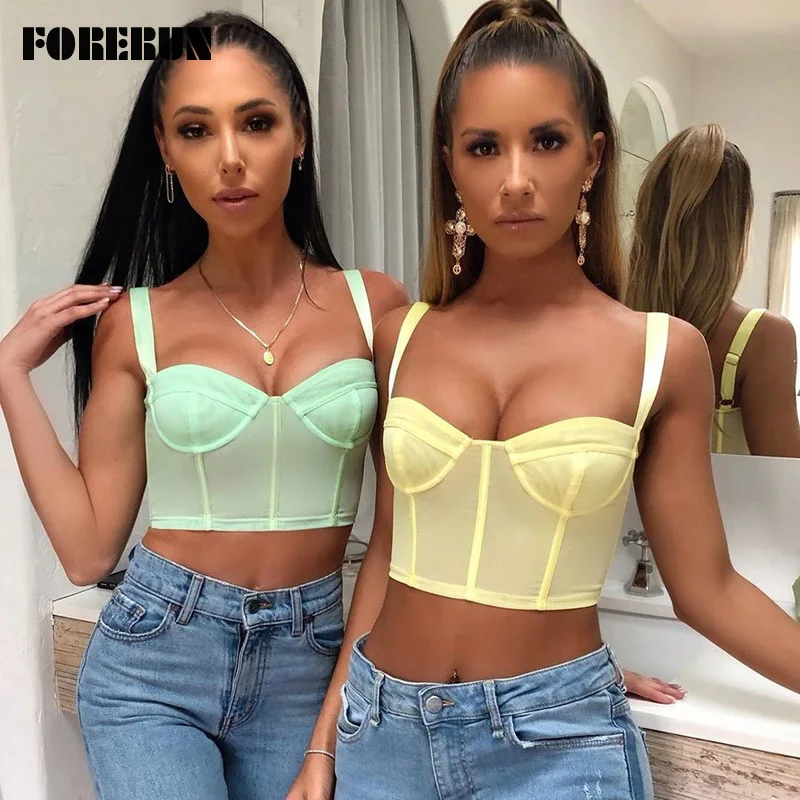 Кроп-Топ женский мятно-зеленый без рукавов с открытой спиной на осень и зиму |