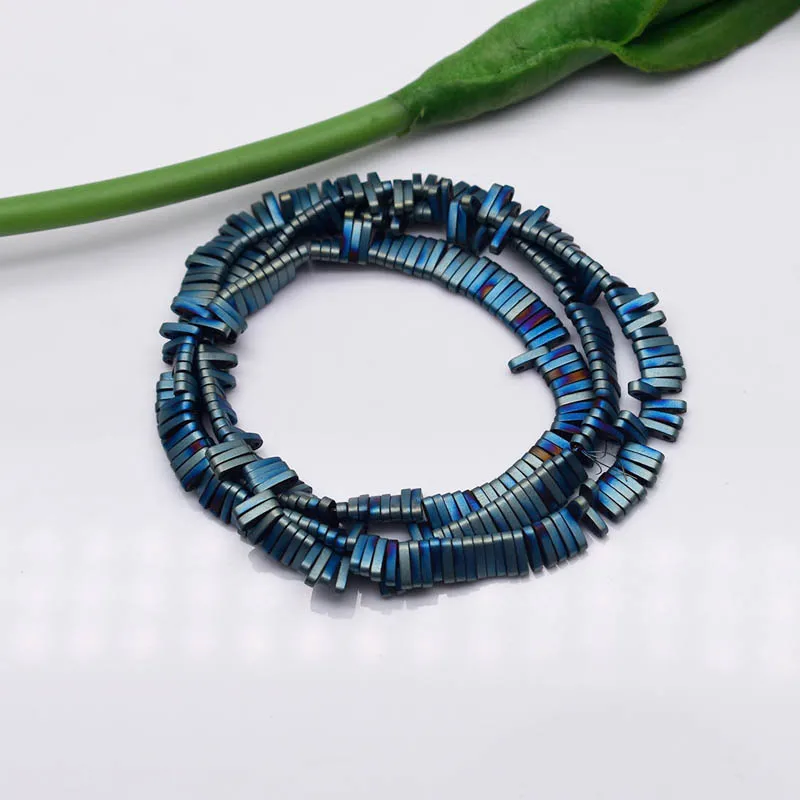 5x1 мм бусины из натурального камня 300 шт. два с отверстиями гематит для