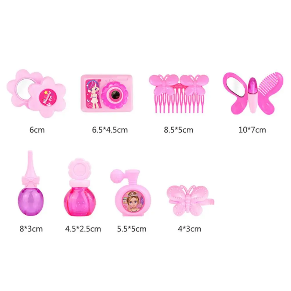 

24-32PCS Pretend Play Kid Make Up Toys Pink Makeup Set Princess Hairdressing Simulation Plastic Toy For Girls Dressing Cosmetic