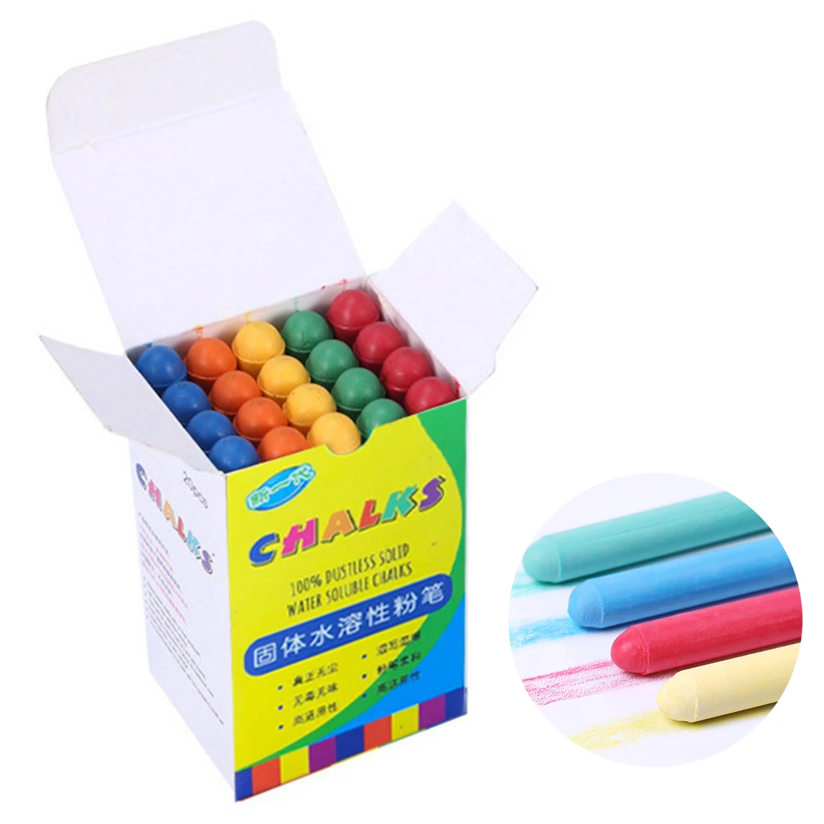 

Новые 20 шт. Меловые Беспыльные водорастворимые Мелки с вращающимся типом меловой крышки