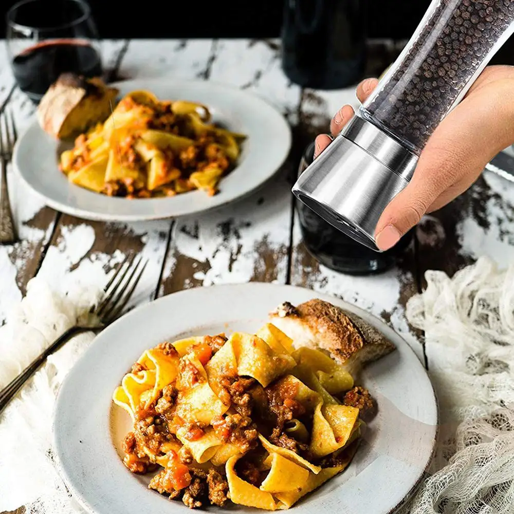 Кухня мельница для соли и перца 6oz Нержавеющая сталь мельница шейкеры легко Применение заполнить мельница для перца раствор мельница для перца TDH