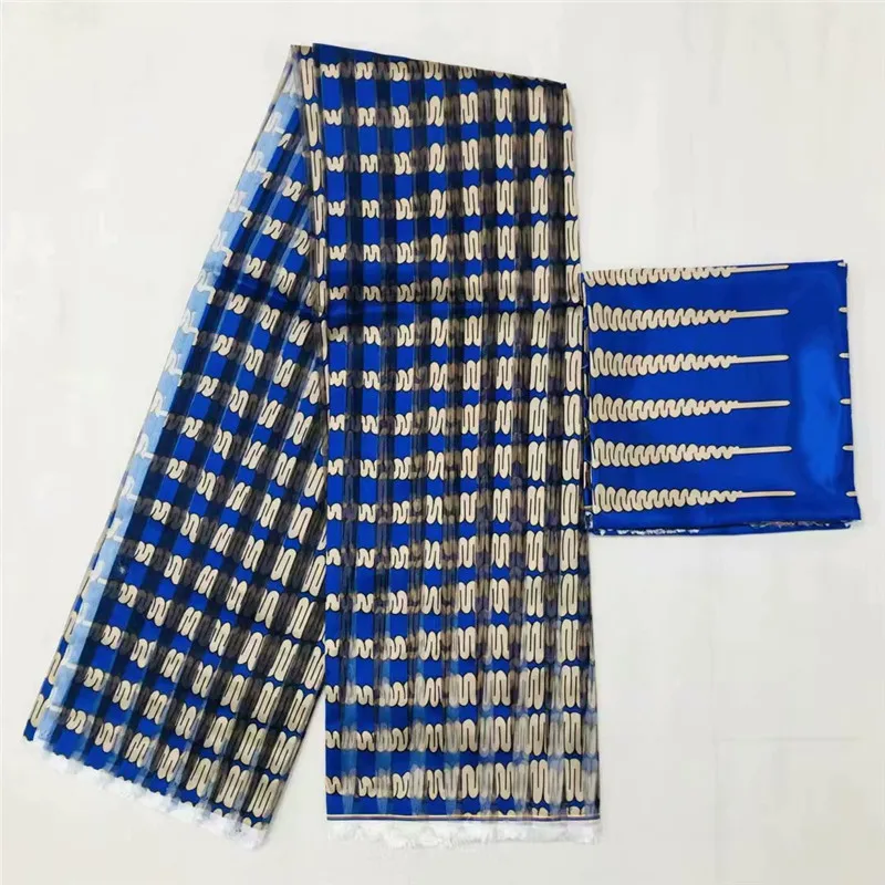 

2020 Hot Selling Imitated Silk African Print Fabric Organza And Ribbon SILK For Garment Material Fabric