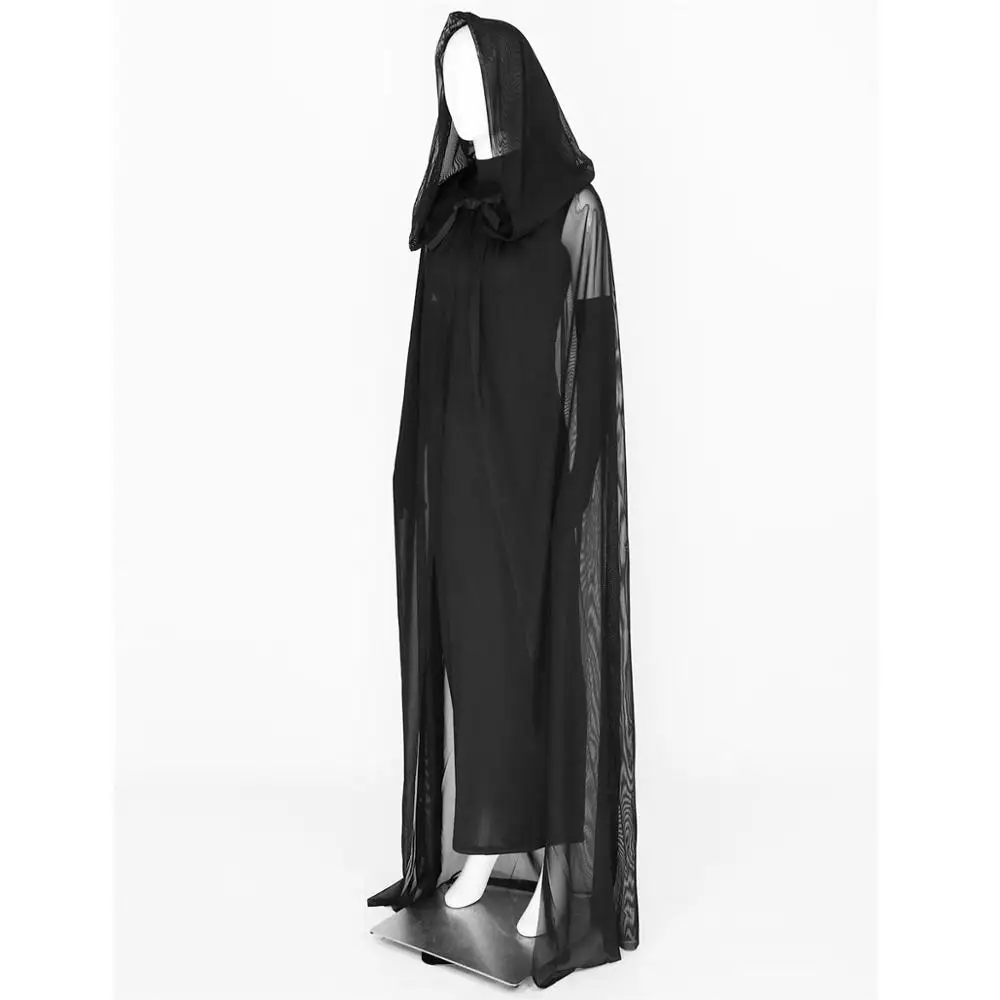 4Pcs Womens Vampire Wicked Witch Cosplay Costume Halloween Ghost Outfit Long Dress Hooded Cape Gloves and G-string Briefs | Тематическая