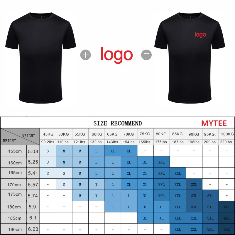 Мужская футболка MYTEE с пользовательским логотипом быстросохнущая для фитнеса и