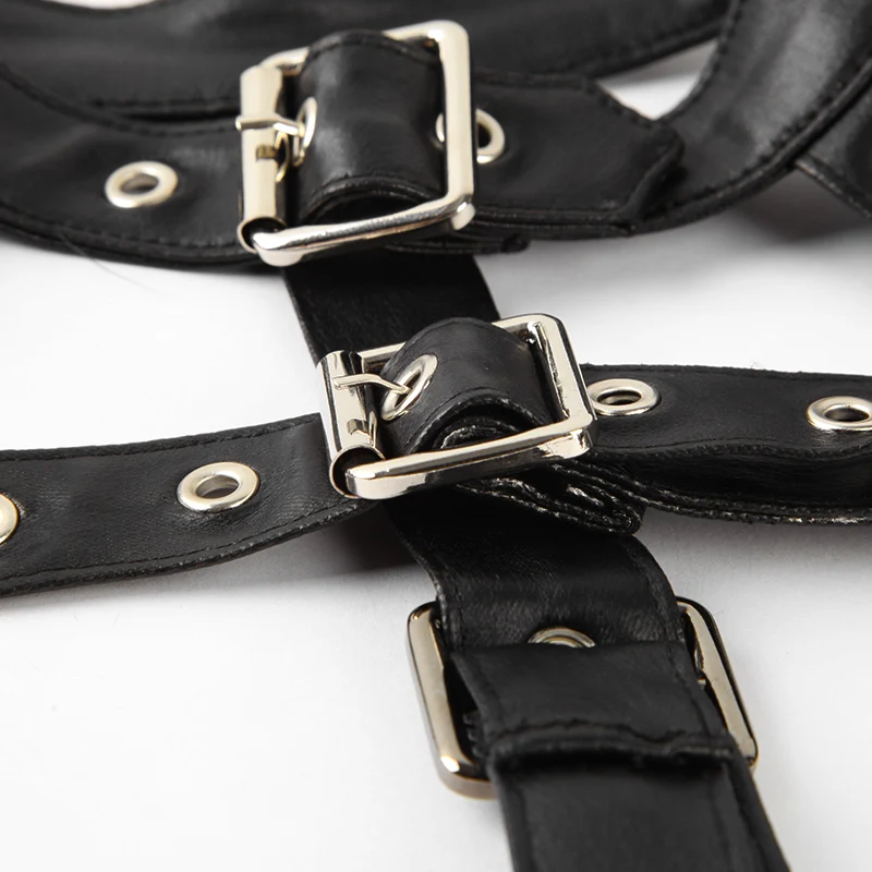 Женская короткая куртка в стиле панк рок кожа весна черная готическая