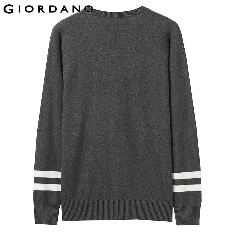 Giordano мужские свитера контрастная пуговица спереди длинный рукав кардиган Coton 12 игла Вязание Blusa De Frio Masculino 13059801