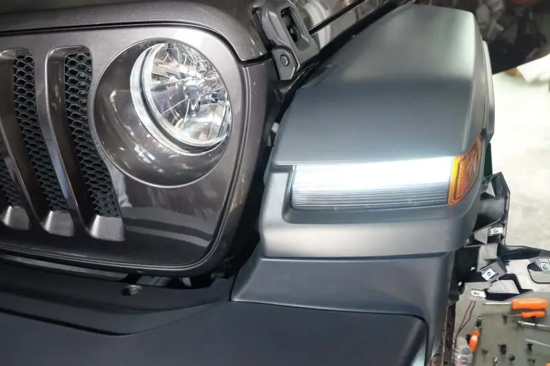 Для Jeep Wrangler JL переднее крыло сигнальные огни дымчатый светодиодный светильник s I дневной ходовой светильник Янтарный указатель поворота