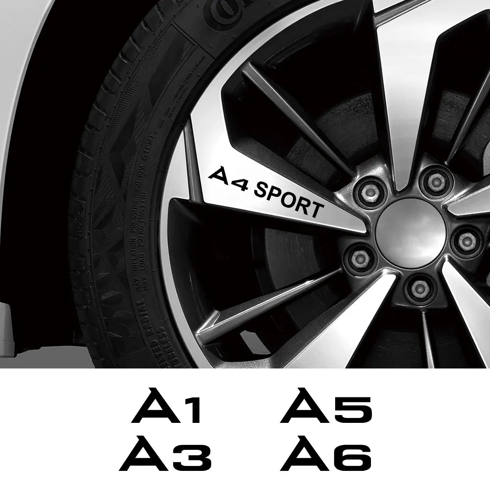 Набор стикеров на обод колеса автомобиля 4 шт. для Audi A3 8P S3 8V A4 B8 B6 A6 C6 C5 C7 A1 A2 A5 A7