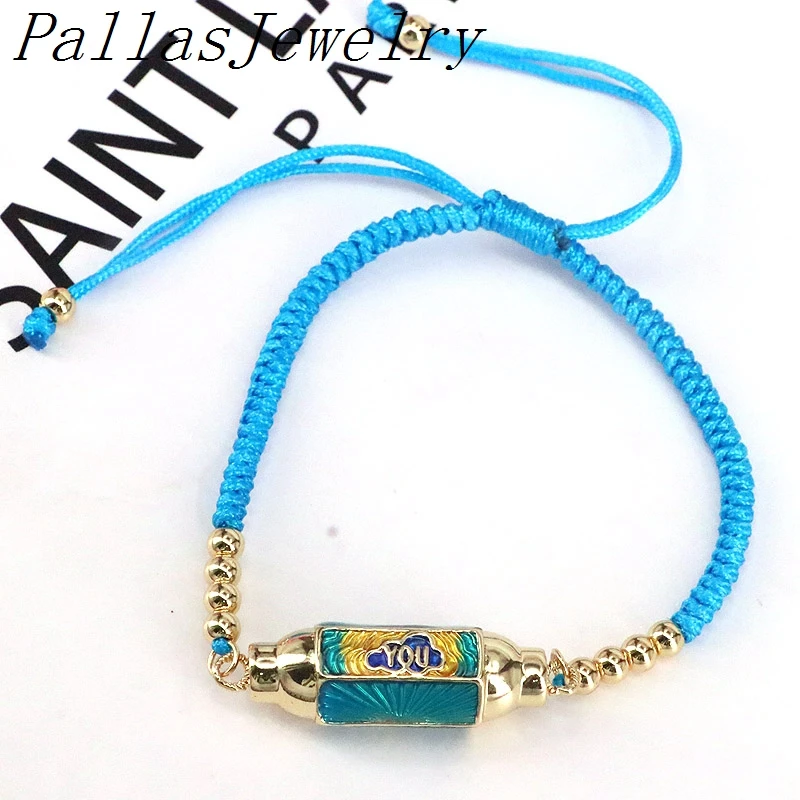 

6Pcs New Gold Enamel Eye Love Lock lUCKY Bracelet For Women DIY Charms Handmade Fashion Jewelry