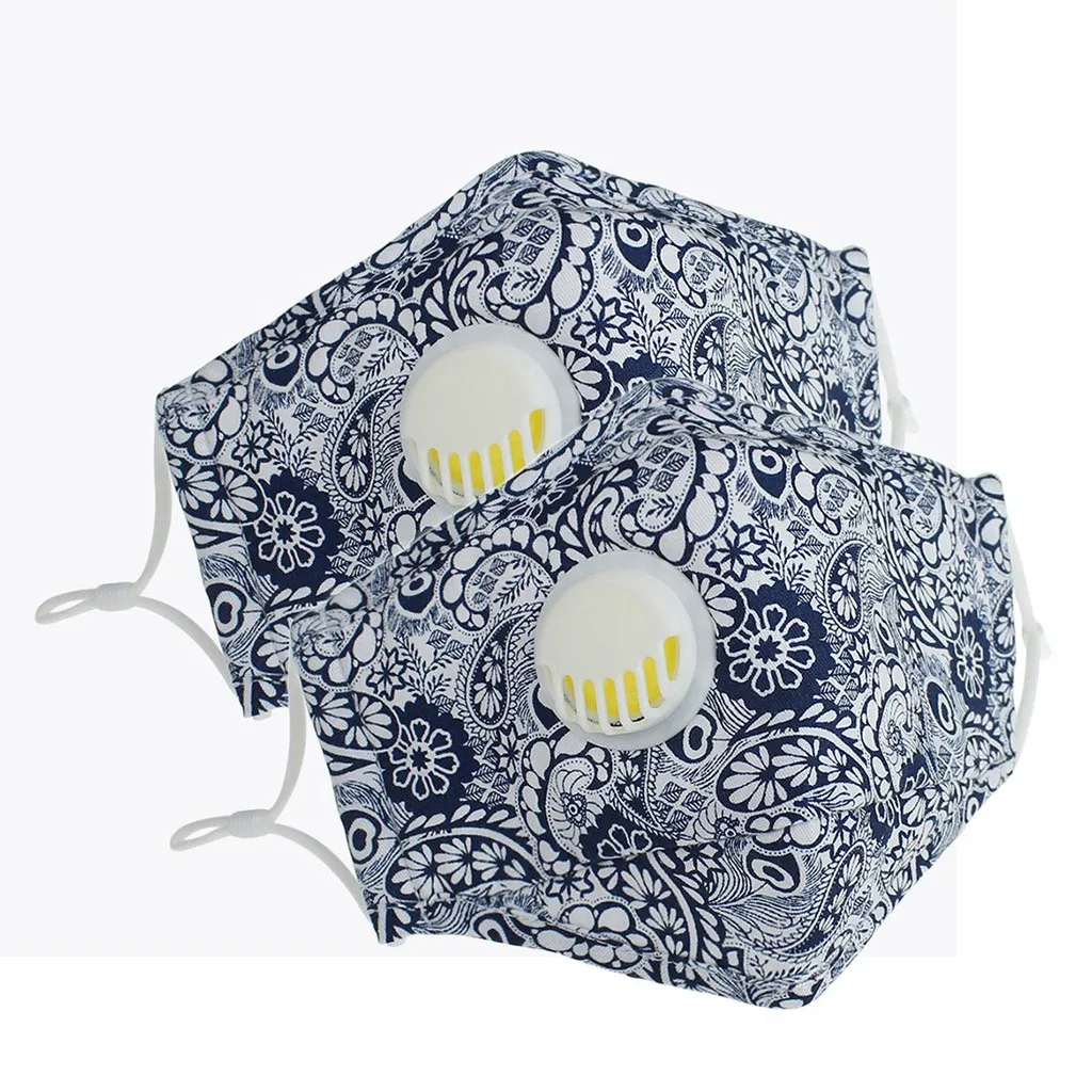 2 шт. модные маски для лица взрослых цветочный ветрозащитный маскарадный