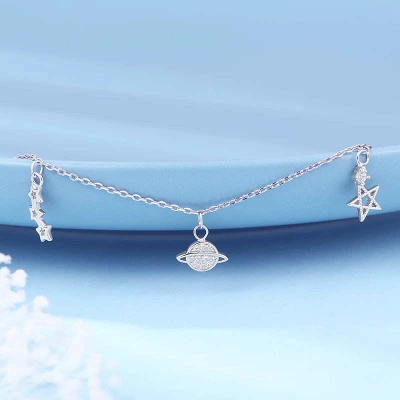 ElfoPlataSi Genuine 925 Sterling Silver Plane Bead Bracelet Minimalist Fine Jewelry For Women Birthday Party Gift DS2223 | Украшения и