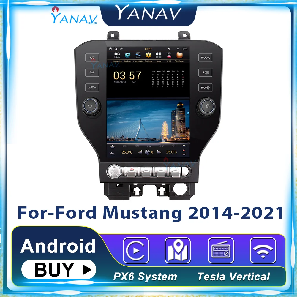 Автомобильный стереоприемник на Android Радио для Ford Mustang 2014-2021 GPS-навигация