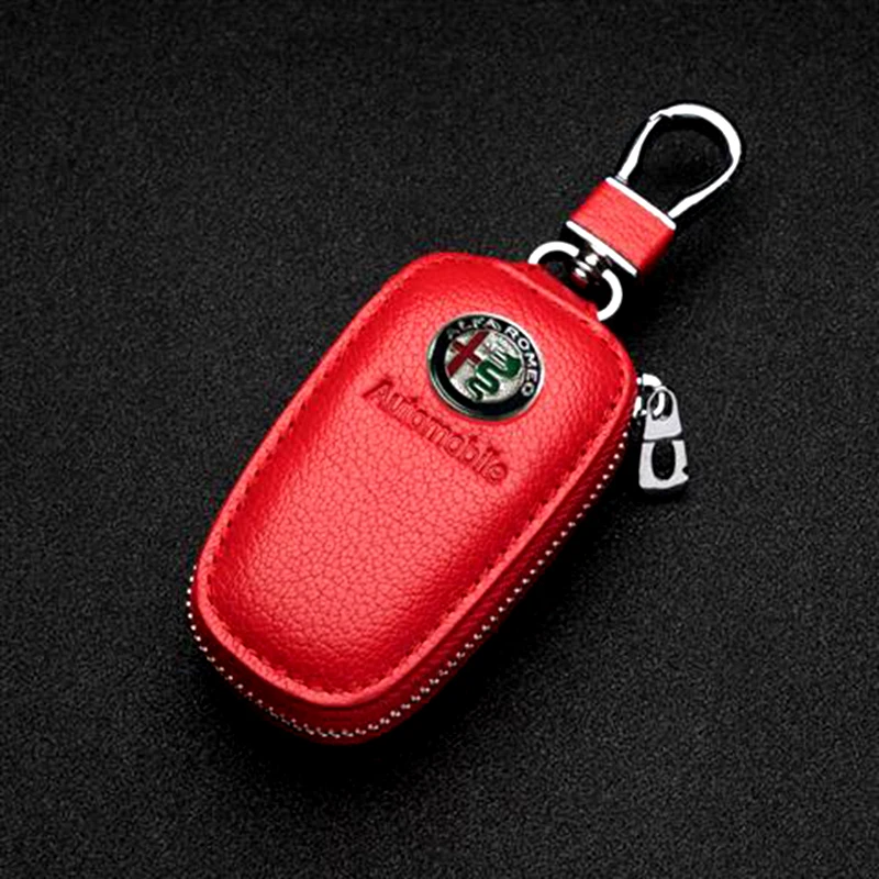 Кожаный чехол для автомобильных ключей кошелек Alfa Romeo Giulia 4C Spider 8C Alpha Juliet Stelvio164 с