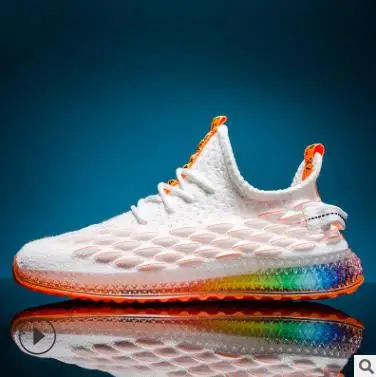 Повседневные Модные мужские кроссовки для папы с 4D принтом Дышащие из сетчатого