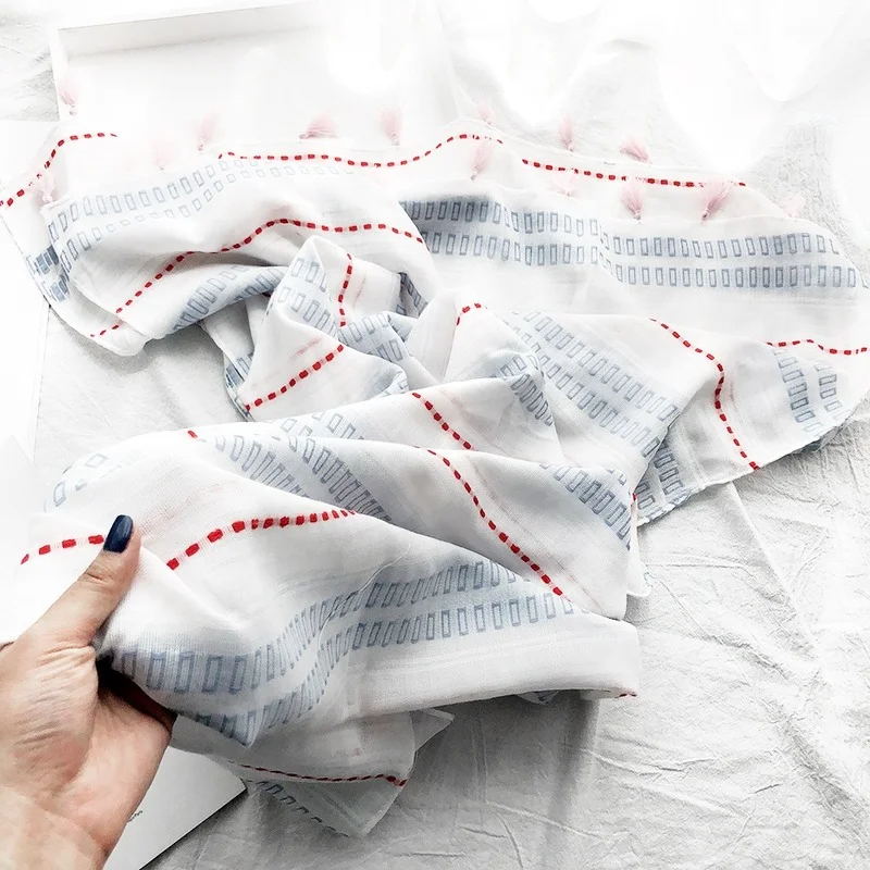 Литературный и художественный маленький градиентный шарф из конопляного хлопка