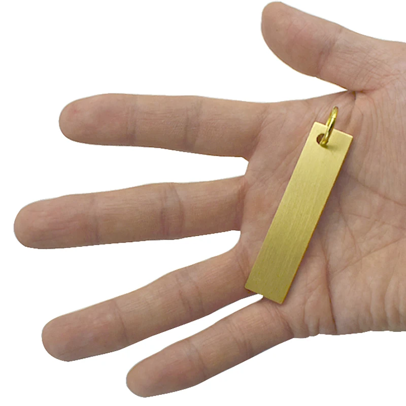 Мини Портативный из желтой латуни линейка с повесить в винтажном стиле