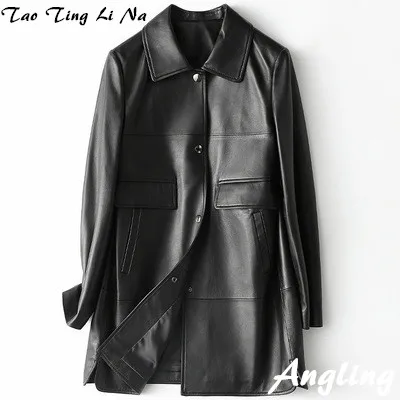 

2021 Women Fashion Genuine Real Sheep Leather Jacket H19