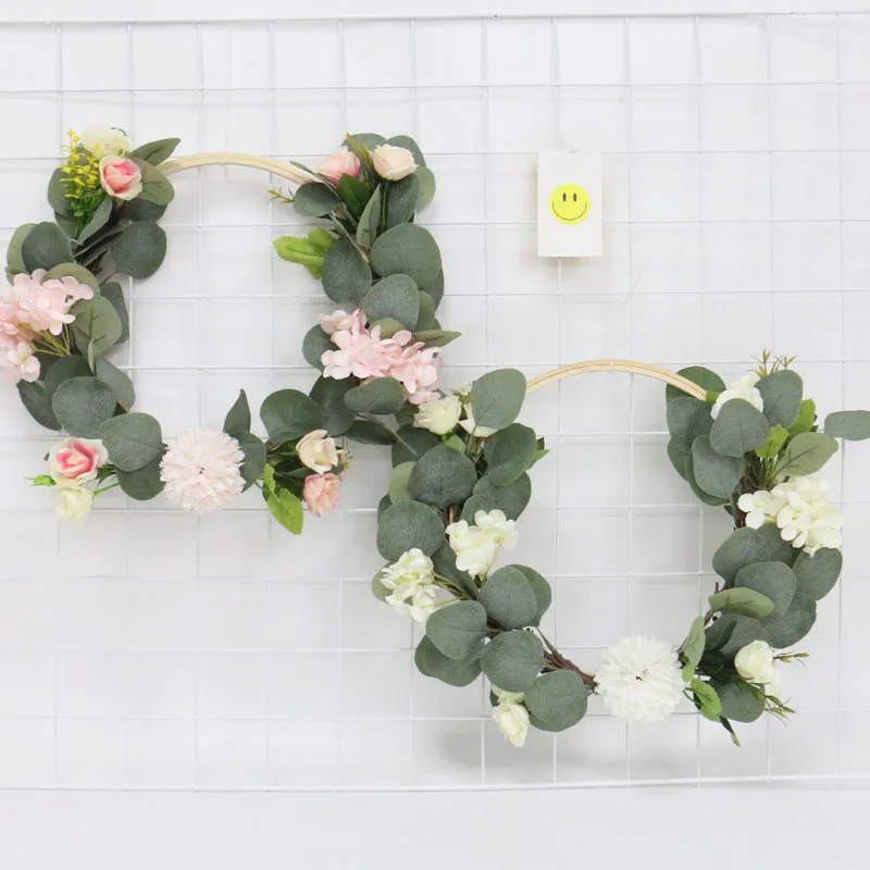 Новые искусственные листья эвкалипта зеленые растения из ротанга гирлянда