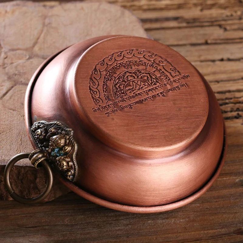 Многофункциональная красная медная буддийская миска полезный Тибетский поднос