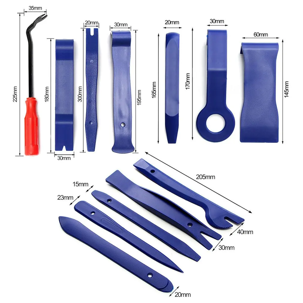 

New 12Pcs Portable Auto Car Radio Panel Door Clip Audio Removal Installer Tools Panel Dash Removal Audio Trim Tools