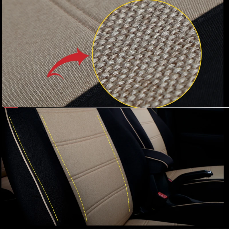 Чехлы AutoDecorun на сиденья автомобиля для Kia Cadenza 2012 Набор льняных чехлов