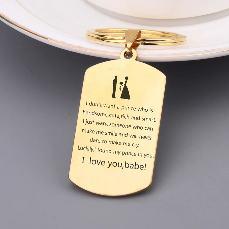 Подарок для пары брелок шикарный Выгравированный I Love You babe Keyholder сувенир любви