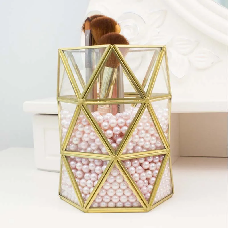 HUNYOO Европейская металлическая туба для хранения кистей макияжа держатель