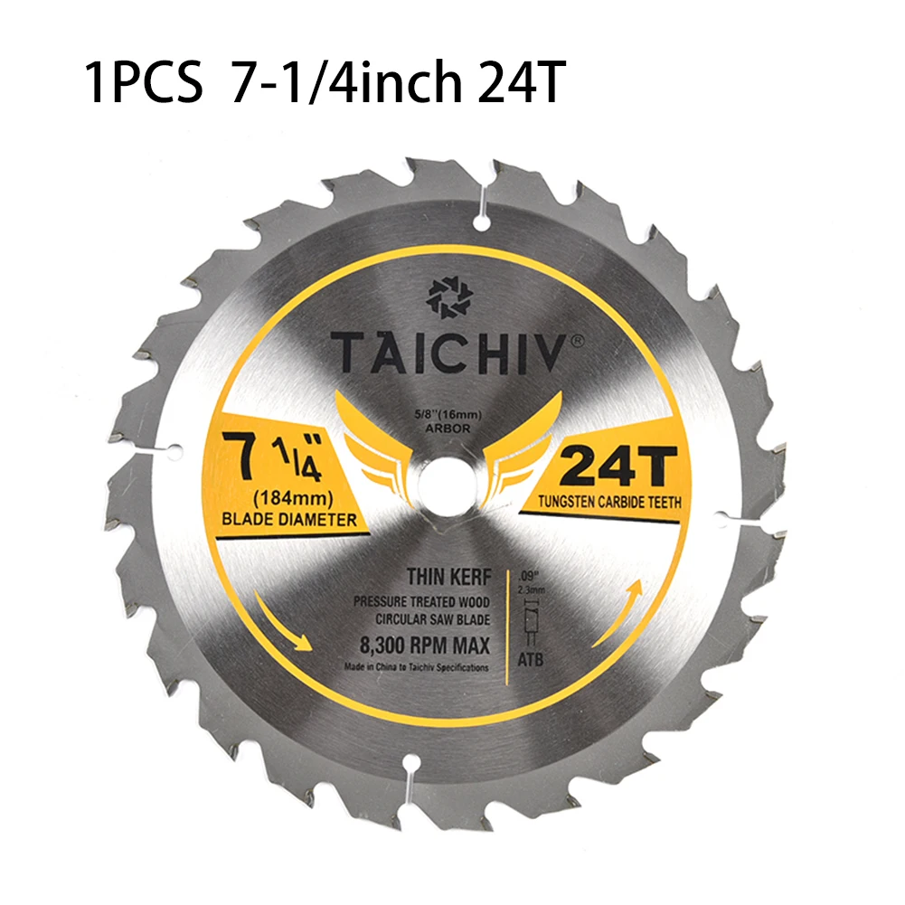 

1pc 184mm Circular Saw Blade 7-1/4-Inch 24T 60T Framing Carbide Thin Kerf Disk Cutter Wood Cutting Disc Woodworking Tool