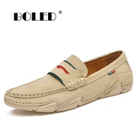 suede leather slip on nen casual shoes loafers moccasins spring autumn flats shoe breathable driving shoes men zapatos hombre