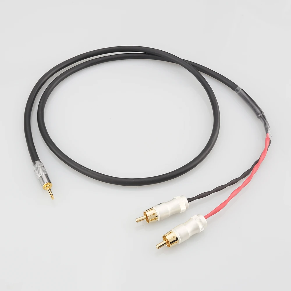 new hifi 2 53 54 4mm balanced male to 2 rca male audio adapter cable 6 35mm xlr 7n occ single crystal copperr audio cable free global shipping