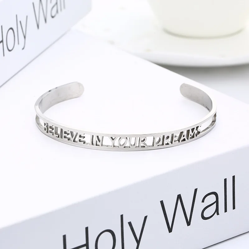 

English alphabet bracelet Women accessories Cutout Trendy Bracelets & Bangles Women Fashion Jewelry Bangles