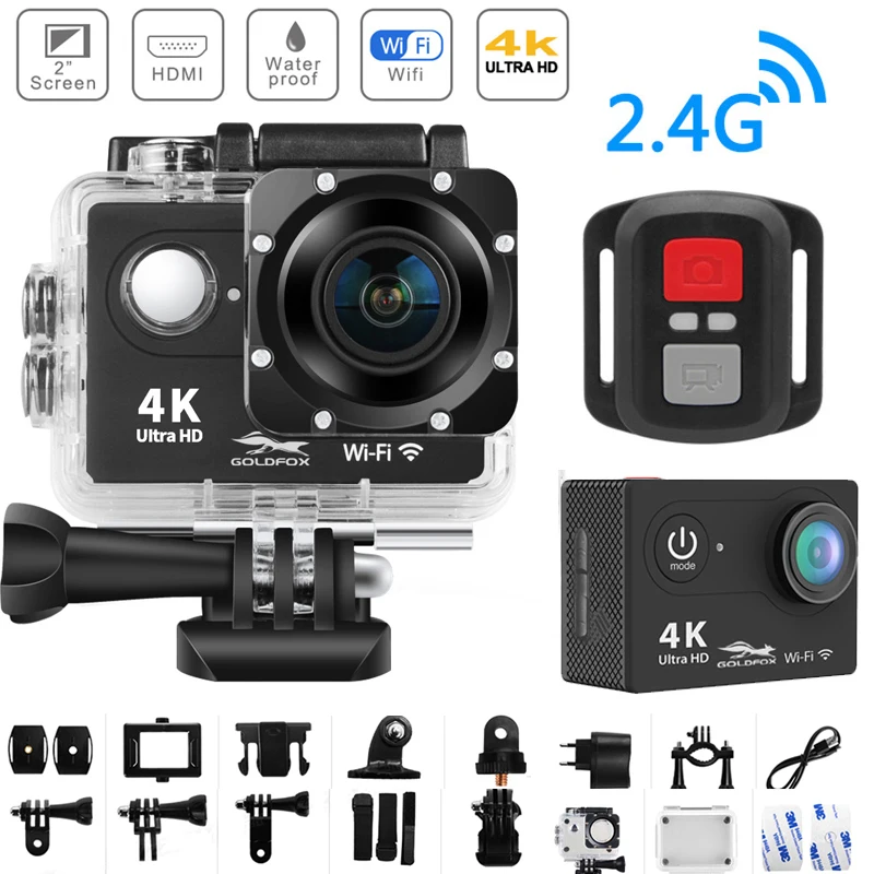 Экшн камера H9R Ultra HD 4K Wi Fi Спортивная видеокамера с дистанционным управлением