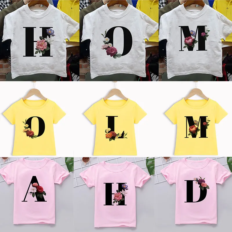

New 2020 Girls Tops 24M 3T 4T 5T 6T 7T 8T 9T Toddler Girl Clothes Unisex Boys T Shirts Letters Print Cartoon T Shirt Cute Casual