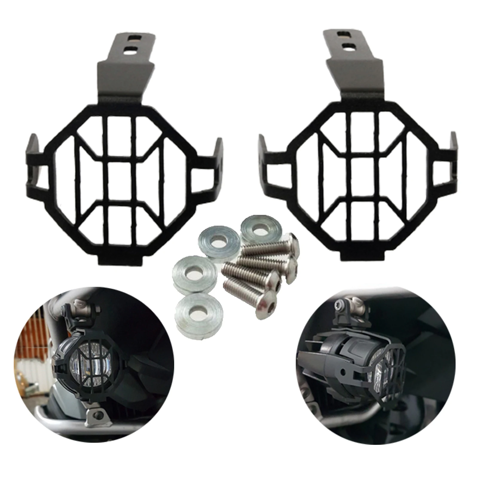

2pcs Motorcycle Fog Lights Lamp Guards Cover for BMW R1200GS ADV Adventure F800GS