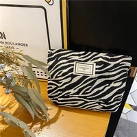 large women leopard cosmetic bag canvas waterproof zipper make up storage bag travel washing makeup organizer beauty case clutch