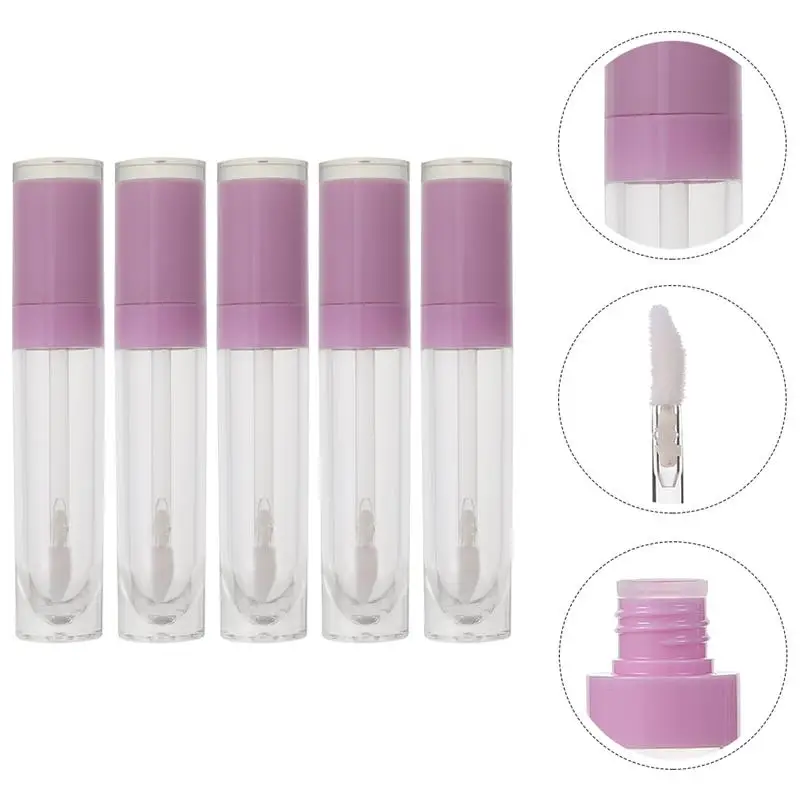 

5pcs 8ml Empty Lip Gloss Bottles Tube Refillable Lip Glazes Bottle Samples Vials