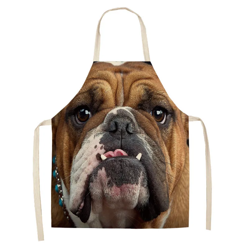 1 шт. кошка тигр Собака Сова Кухонный Фартук с принтом без рукавов из хлопка и льна