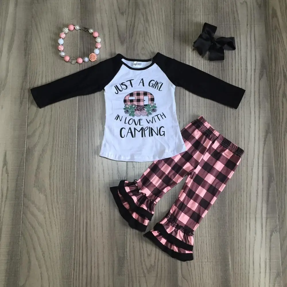 Осенне-зимняя детская одежда для маленьких девочек хлопковая в клетку с оборками