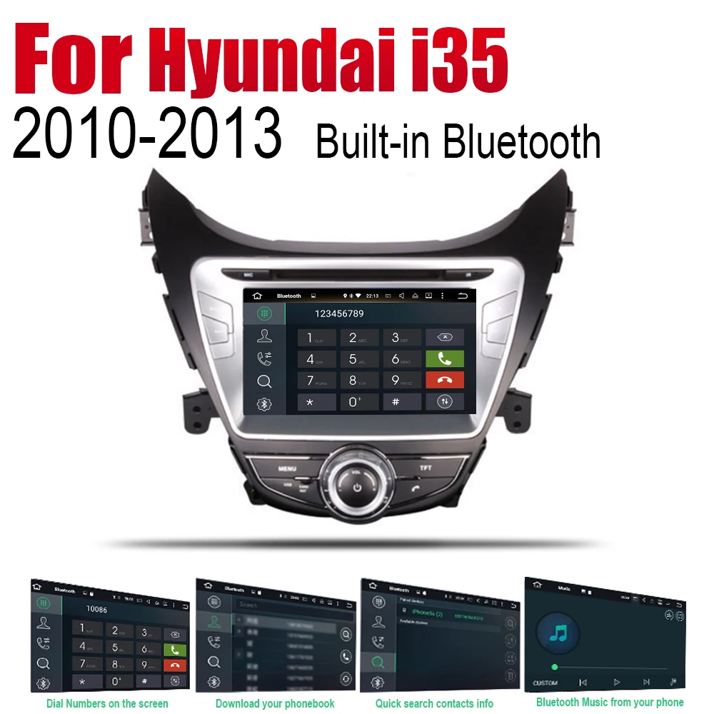 Автомагнитола ZaiXi на Android 2 Din с DVD для Hyundai i35 Elantra flutic 2010 ~ 2013 автомобильный