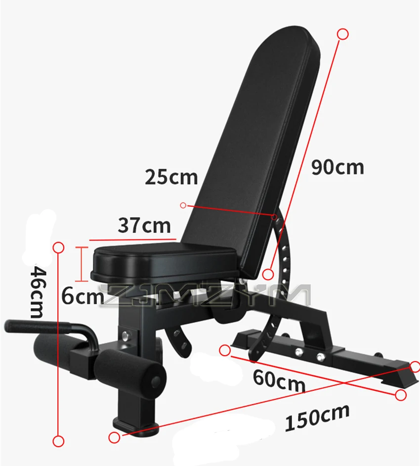 

High Load Bearing Weight Lifting Bed 2mm Thickness Steel Pipe Fitness Bench Household Multi-functional Supine Board A008S