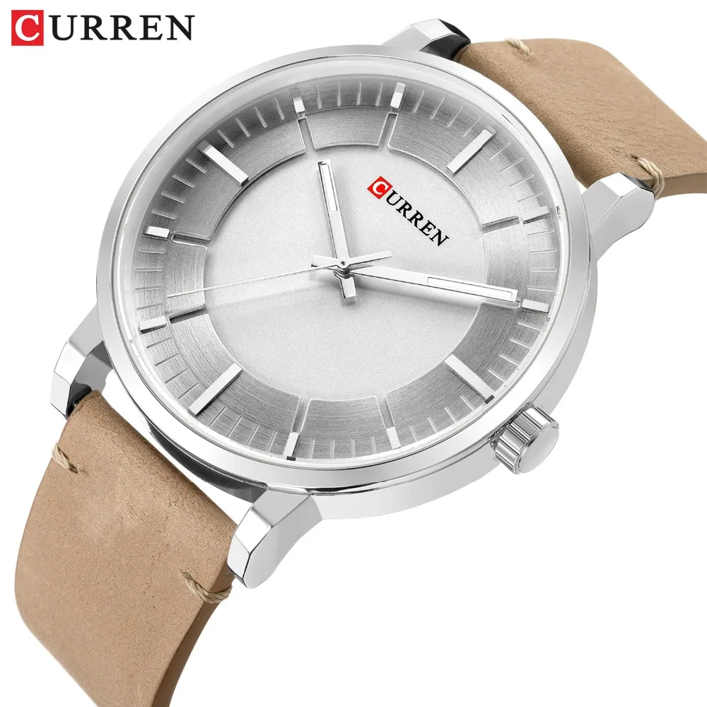 

Мужские Аналоговые кварцевые часы с кожаным ремешком, в стиле кэжуал