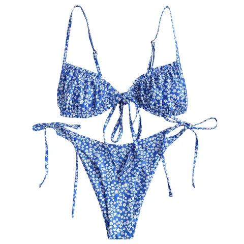 Women's Swimsuit 2022 New Bandeau Bandage Bikinis Set Maillot De Bain Push-up Swimwear Women Beachwear Tops Купальник Женский